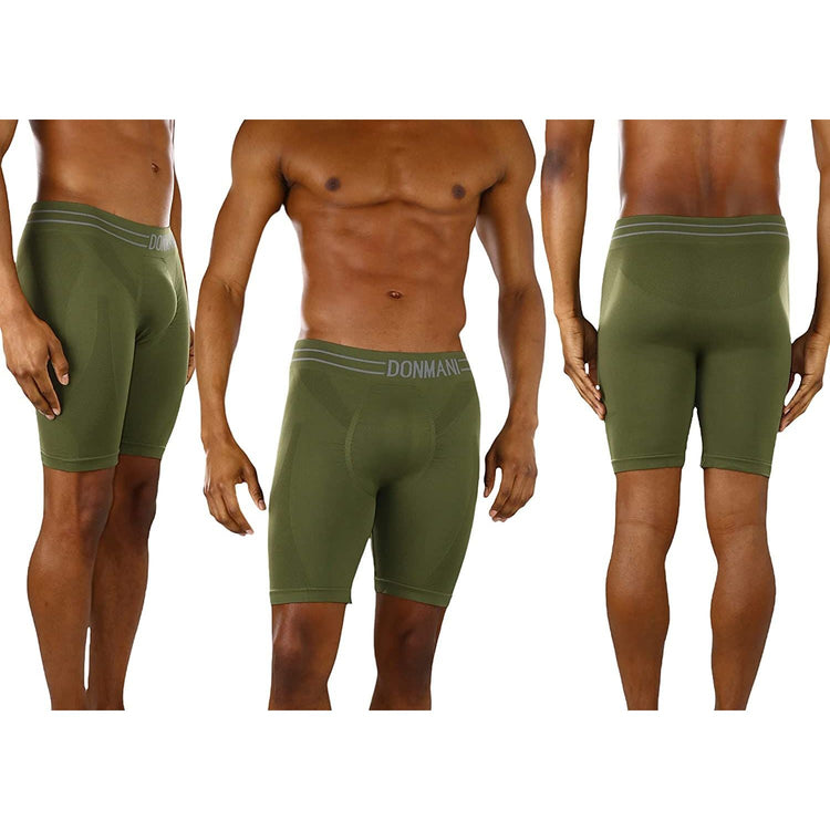 ToBeInStyle Men's Pack of 6 Waistband Design Long Leg Boxers