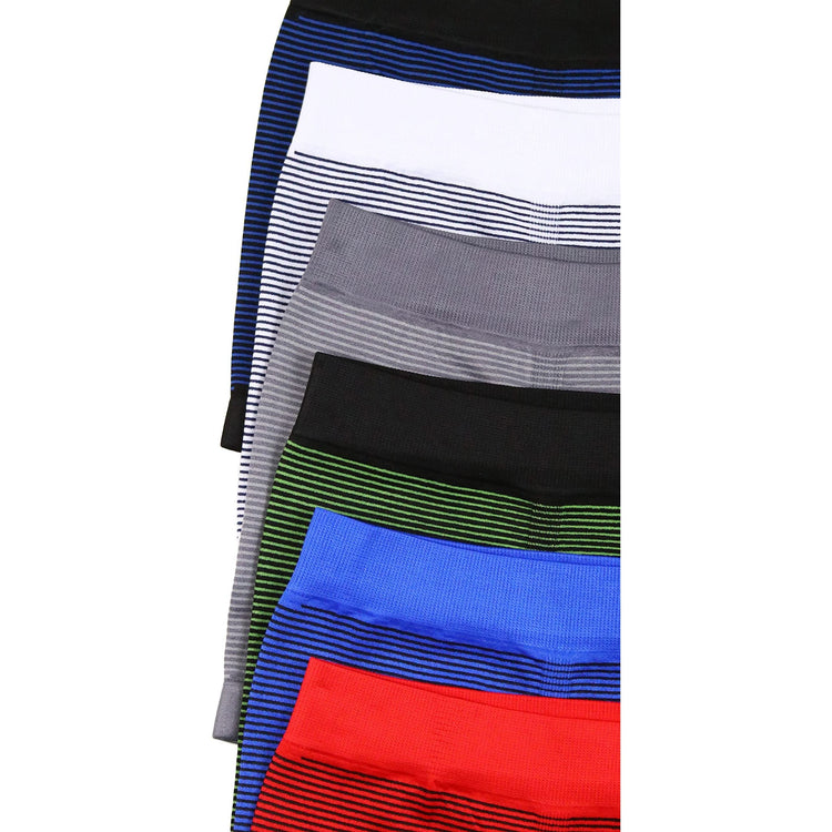 Boy's Pack of 6 Seamless Boxer Briefs with Thin Stripes