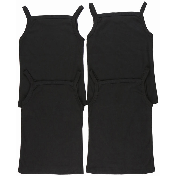 ToBeInStyle Girl's 4 Pack Ruffle Hem Spaghetti Strap Tank Tops