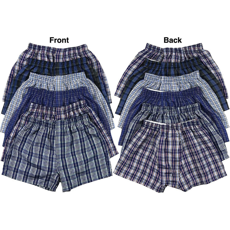 Boys' Pack of 6 Tartan Patterned Boxer Shorts