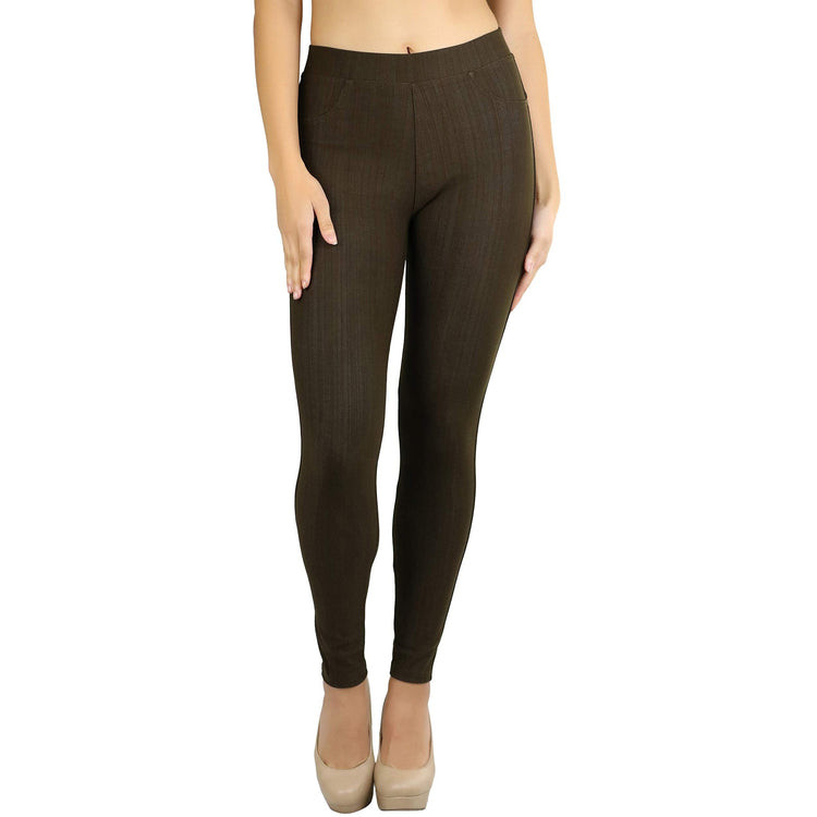 Women's Denim Like Skinny Fit Stretch Jeggings Pants