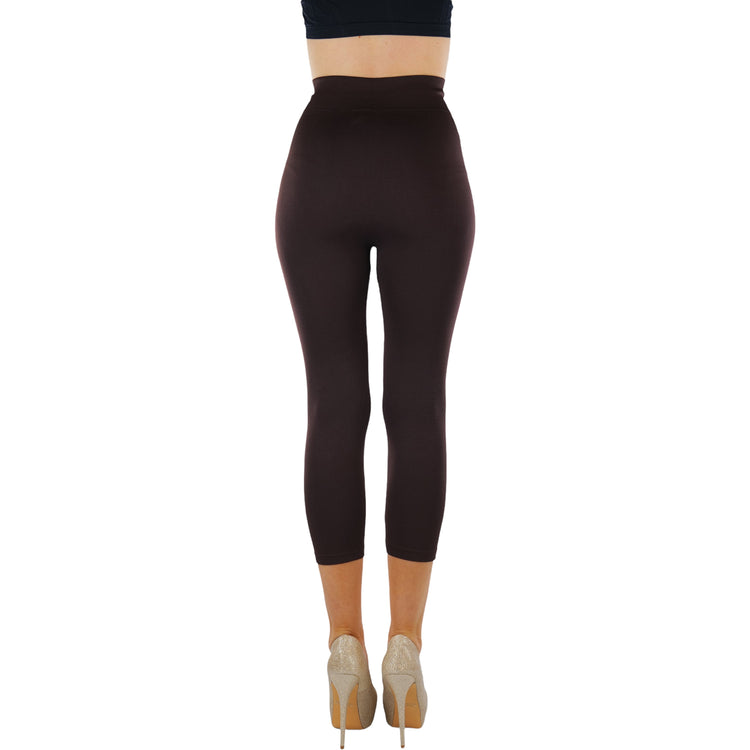 Women’s Capri Length Wide Waistband Seamless Lightweight Stretch Leggings