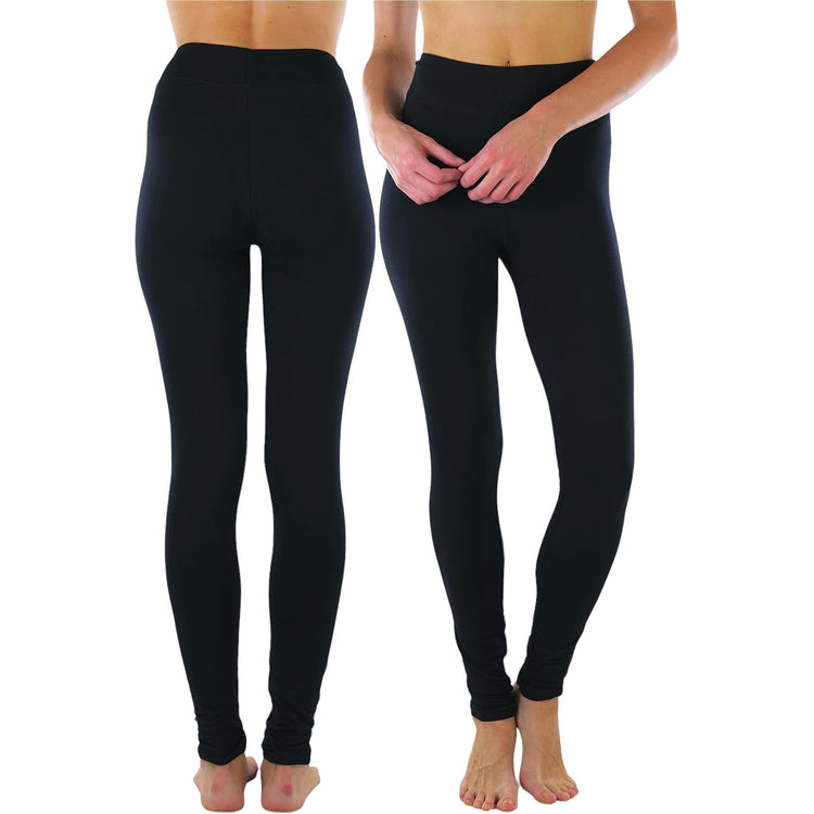 ToBeInStyle Women's Medium Weight Breathable Cotton-Spandex Leggings