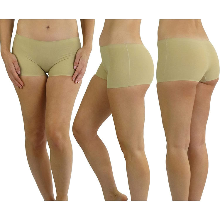 ToBeInStyle Womenโs Pack of 6 Comfortable No Panty Line Laser Cut Boyshorts