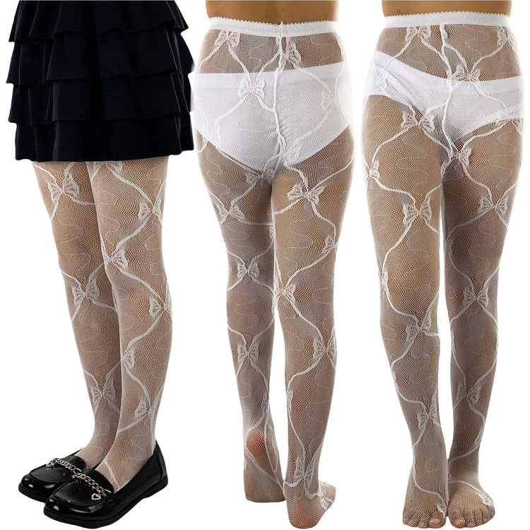 Girls to Junior Pack of 6 Opaque Nylon Tights Pantyhose Age: 1-12 Years Old