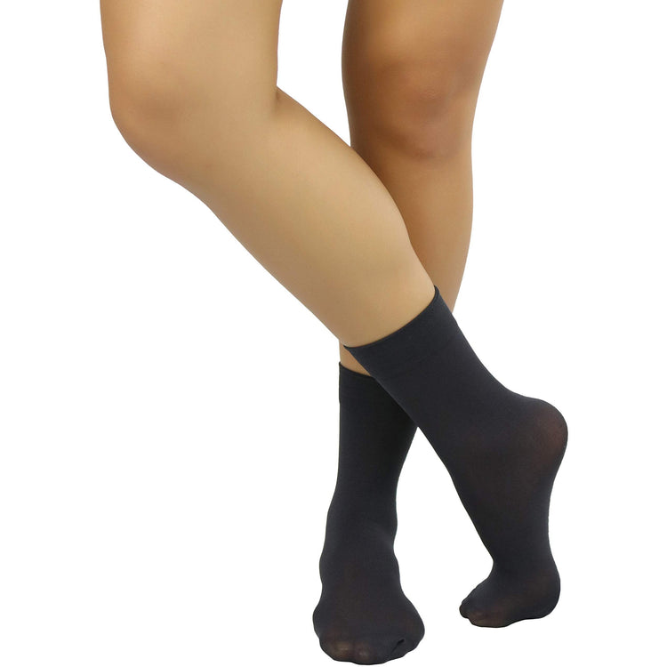 Women's Pack of 6 Solid Colored Trouser Ankle Socks