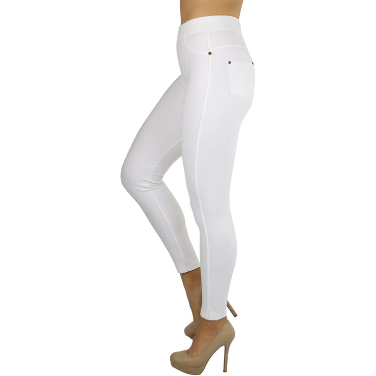 Women's Denim Like Skinny Fit Stretch Jeggings Pants