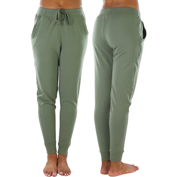 Women's Solid Print French Terry Jogger Pants