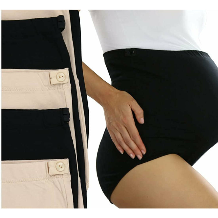 ToBeInStyle Women's Pack of 2 High Waisted Over The Bump Maternity Underwear Briefs with Side Buttons - Size S/M