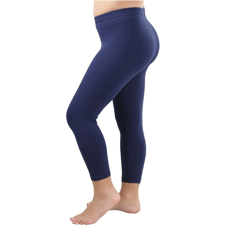 ToBeInStyle Girls' Cotton-Spandex Blend Fitted Full Length Leggings