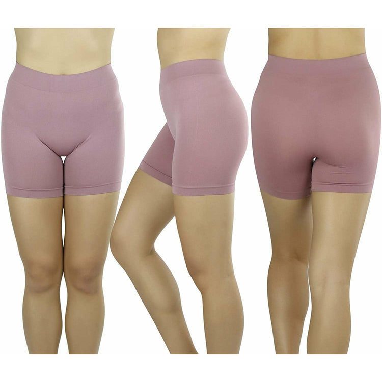 ToBeInStyle Women's Pack of 6 Assorted Lightweight Layering Seamless Shorts