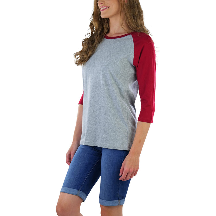 Women's Classic Two Color Cotton Baseball T-Shirts