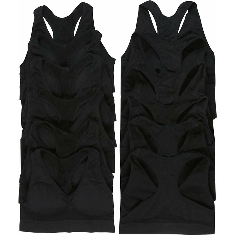 ToBeInStyle Women’s Pack of 6 Comfortable and Supportive Racerback Sports Bras
