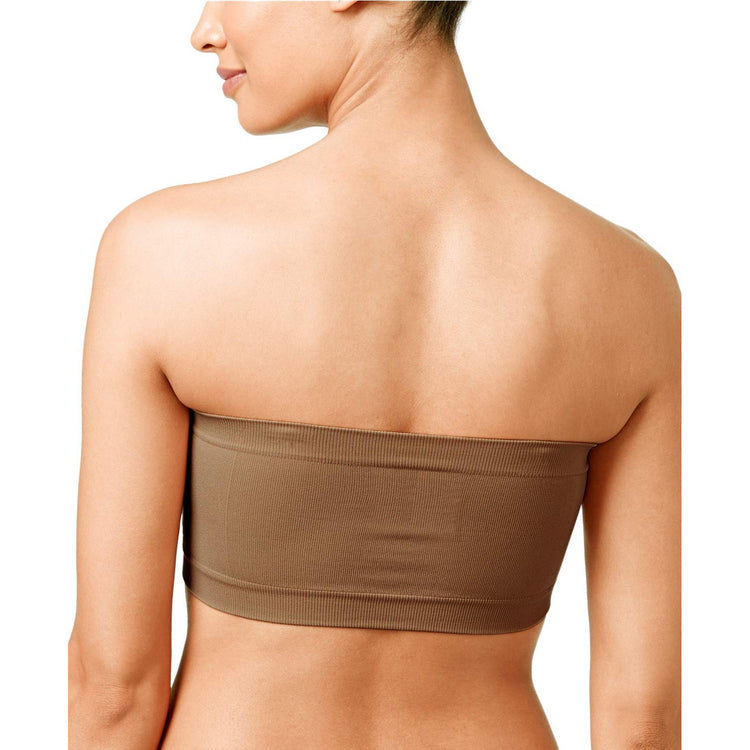 Women's Plus Size Removable Pads Ruched Bandeau Tube Bras