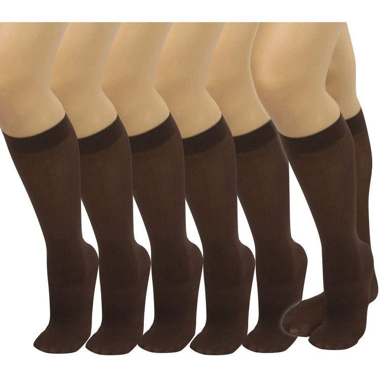Womens Pack of 6 Knee High Trouser Professional Socks