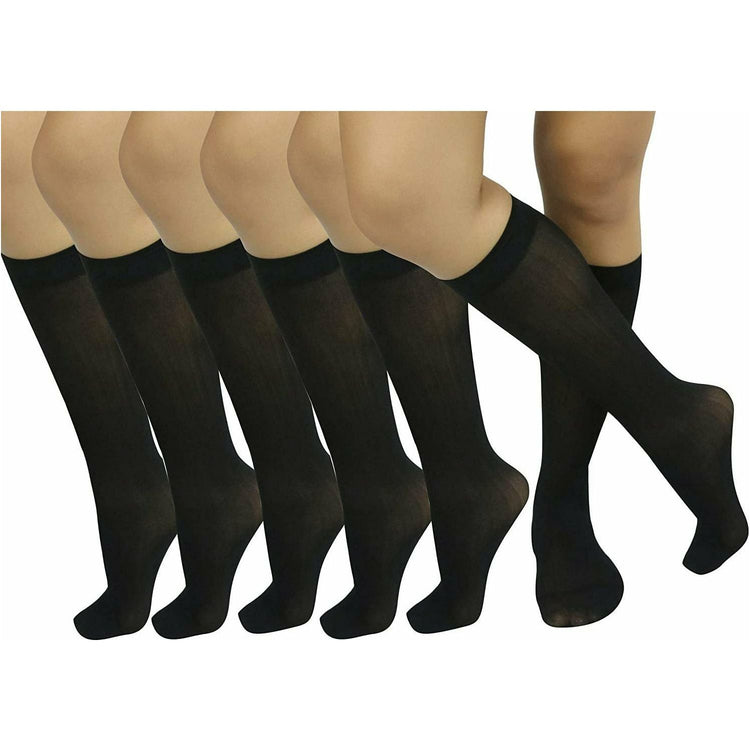 Womens Pack of 6 Knee High Trouser Professional Socks