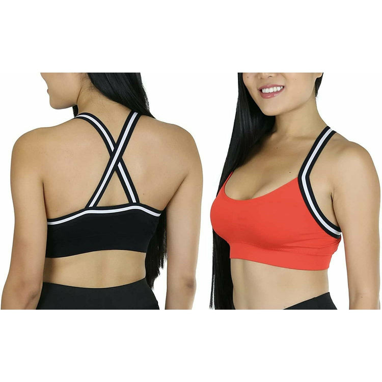 Women's Bold 3 Pack Striped Strap Racerback Bralette