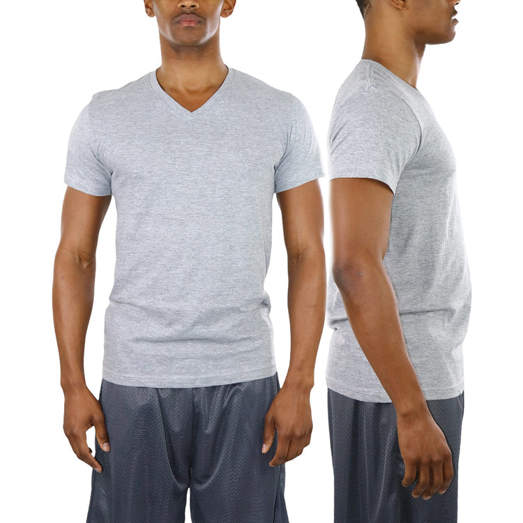 Men's Pack of 100% Cotton Short Sleeve V-Neck Tees