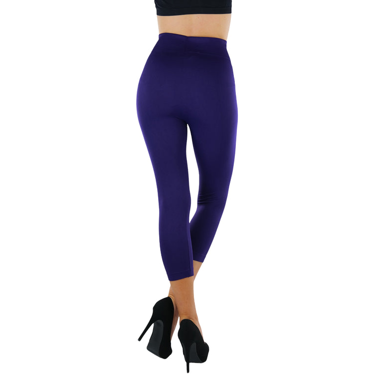 Women’s Capri Length Wide Waistband Seamless Lightweight Stretch Leggings