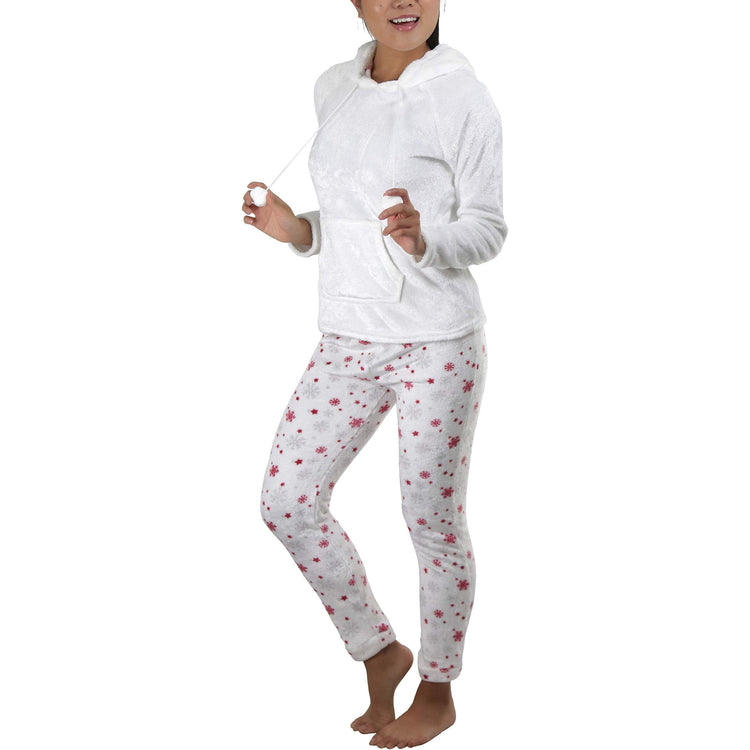Women's Premium Plush Hoodie Lounge Pajama Set