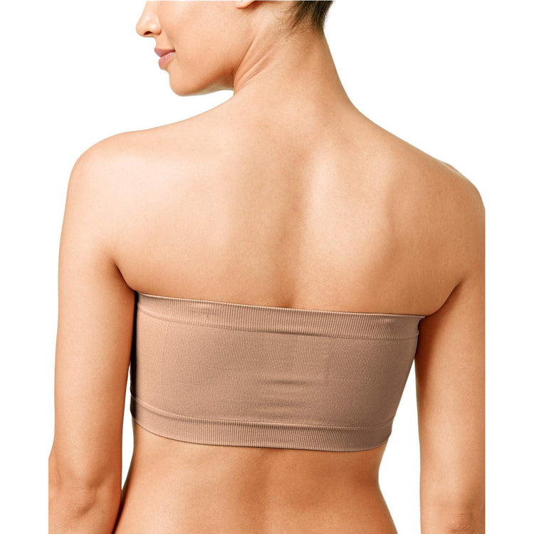 Women's Plus Size Removable Pads Ruched Bandeau Tube Bras
