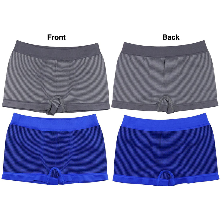 Boy's Pack of 6 Seamless Boxer Briefs with Thin Stripes
