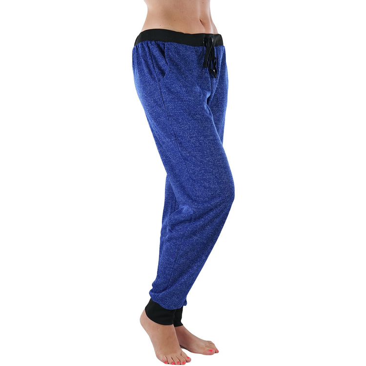Women's Marled Print French Terry Jogger Pants with Cuff Ends
