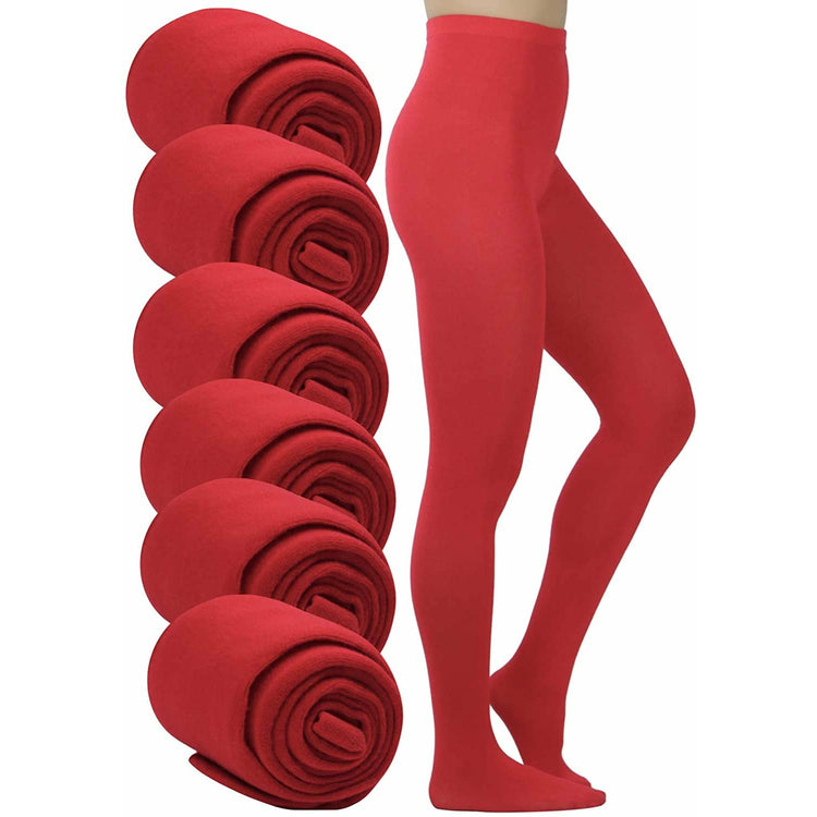 ToBeInStyle Women's Pack of 6 Footed Winter Tights