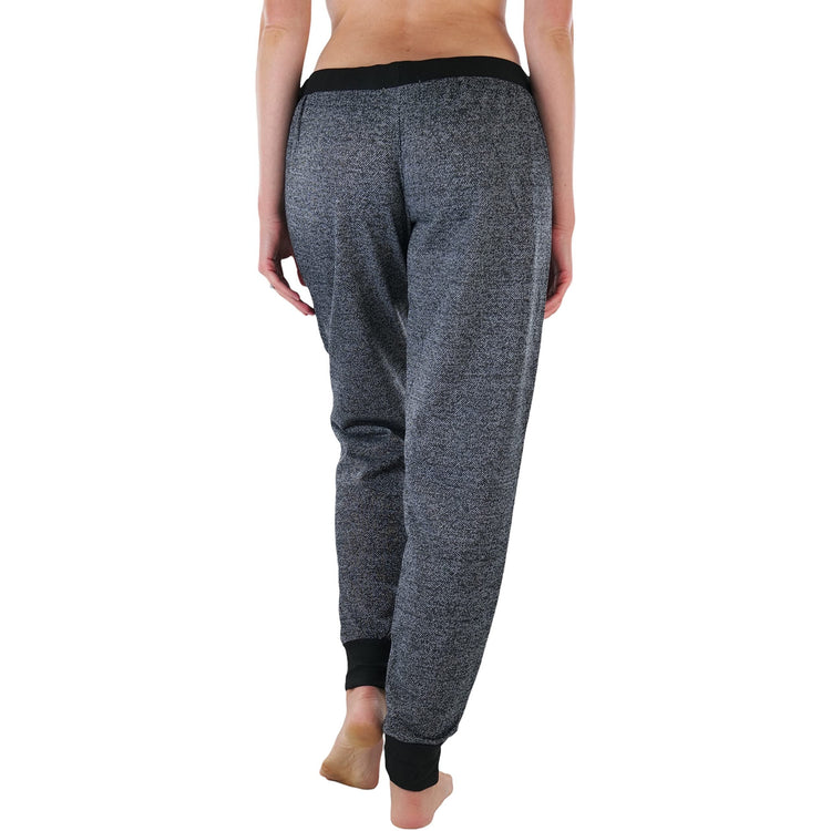 Women's Marled Print French Terry Jogger Pants with Cuff Ends