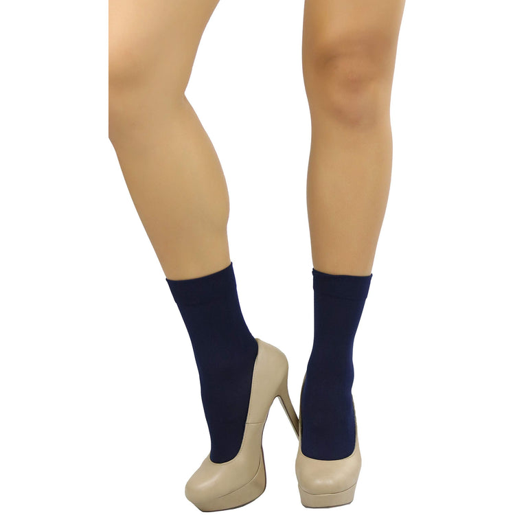 Women's Pack of 6 Solid Colored Trouser Ankle Socks