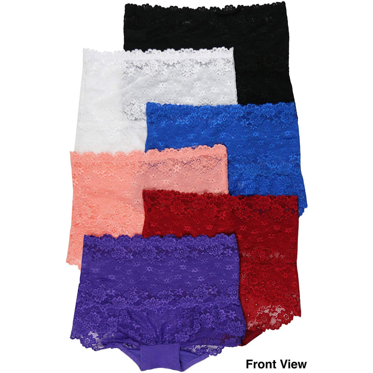 Women's 6 Pack Dressed with Elegant Lace High Brief Panties
