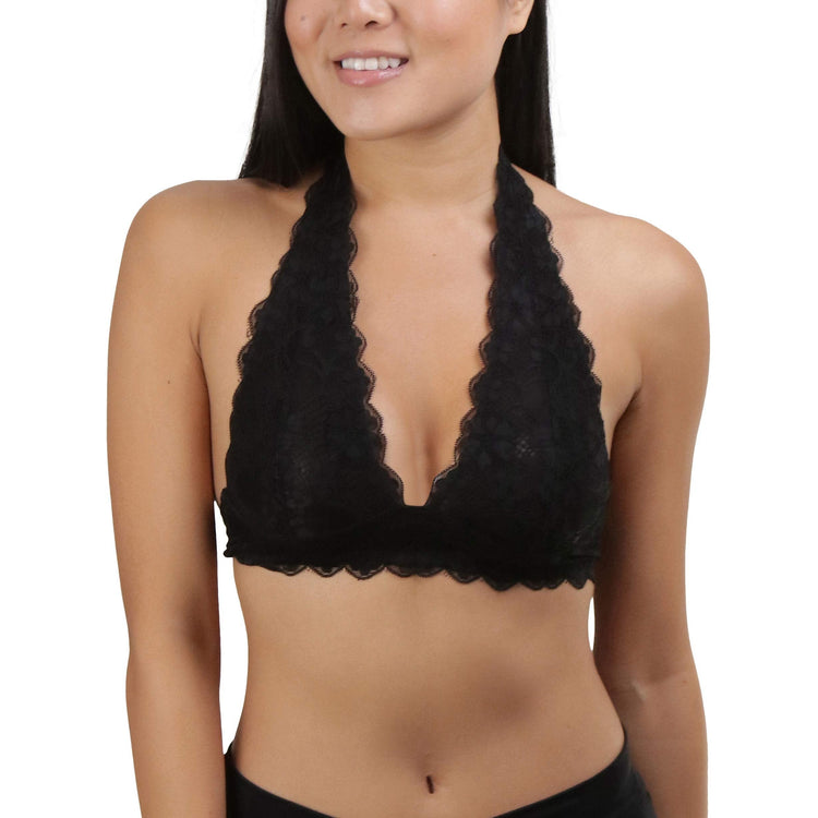Women's Sheer Lace Halter Top Bralette