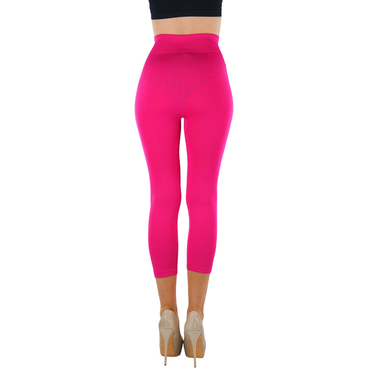 Women’s Capri Length Wide Waistband Seamless Lightweight Stretch Leggings