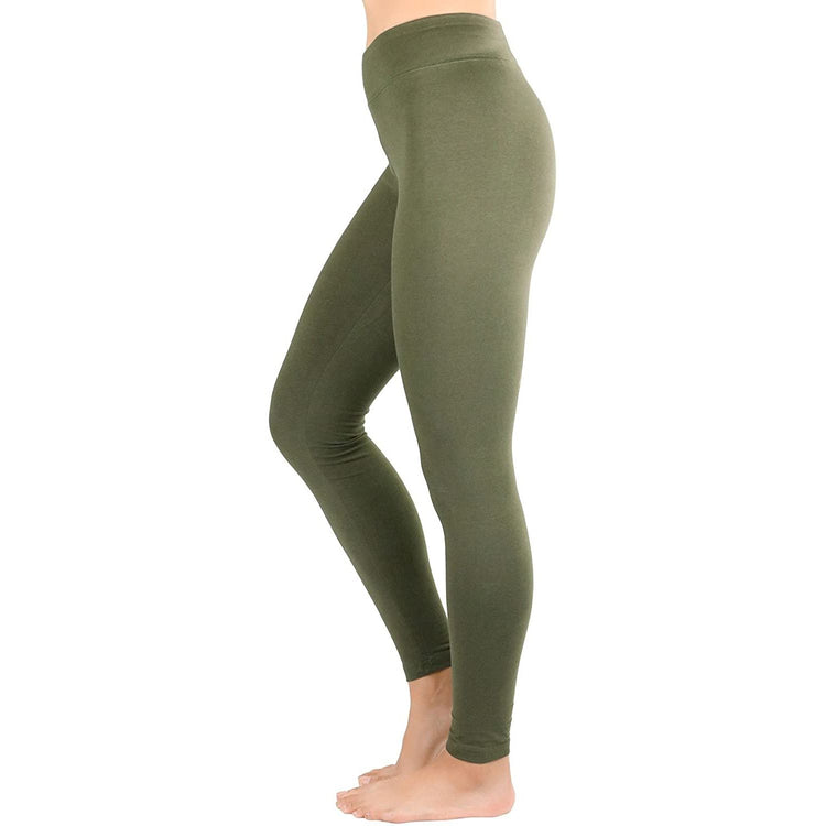 ToBeInStyle Women's Medium Weight Breathable Cotton-Spandex Leggings