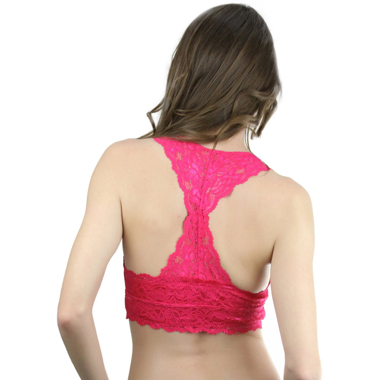 Women's Galloon Sheer Lace Racerback Bralette