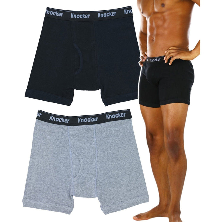 Men's Pack of 6 Thick Knocker Waistband Boxer Briefs