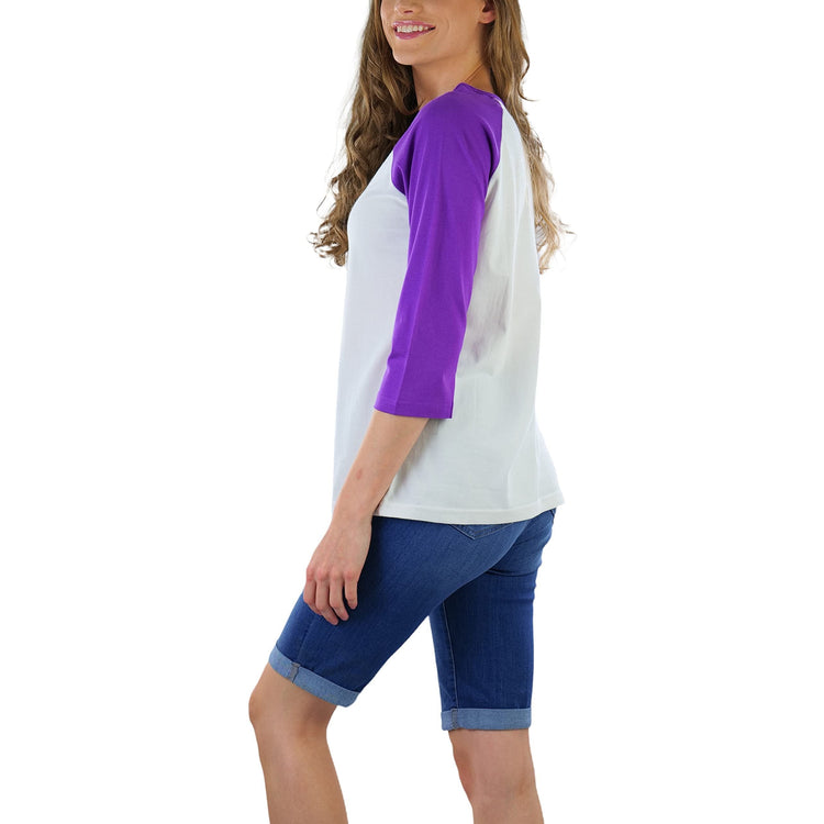 Women's Classic Two Color Cotton Baseball T-Shirts
