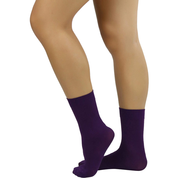 Women's Pack of 6 Solid Colored Trouser Ankle Socks