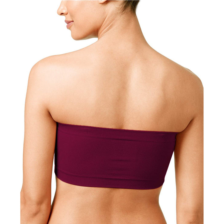 Women's Plus Size Removable Pads Ruched Bandeau Tube Bras