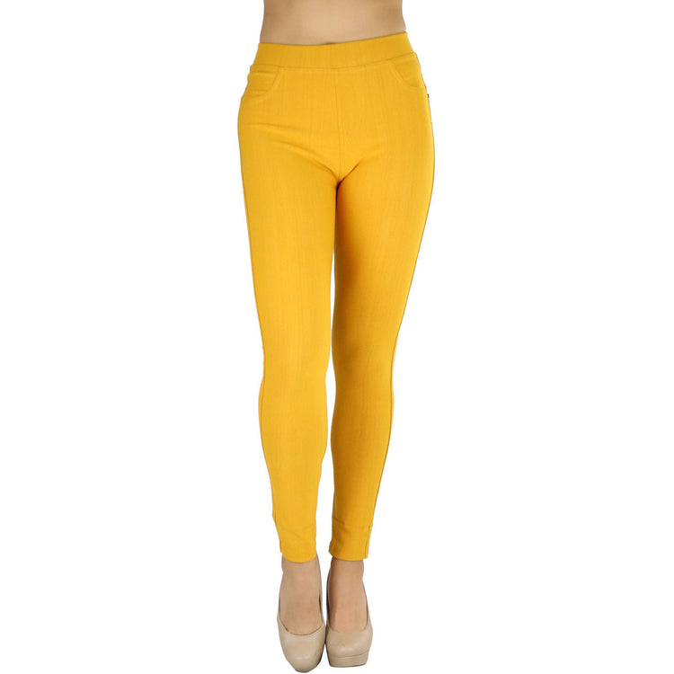 Women's Denim Like Skinny Fit Stretch Jeggings Pants