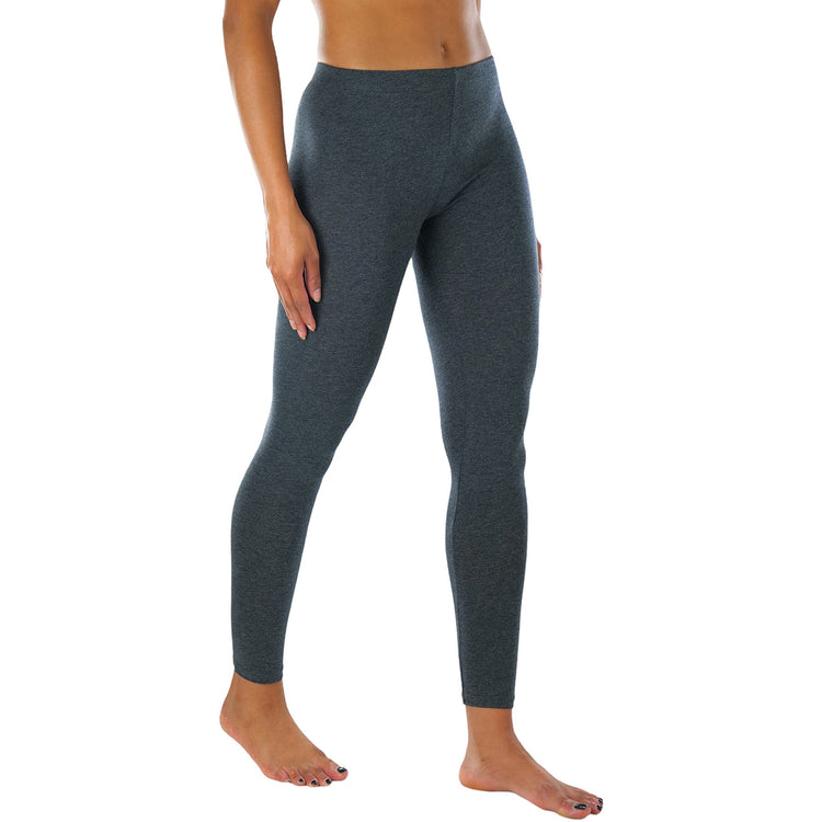 Women's Soft Knit Yoga Cotton Skinny Fit Full Length Leggings