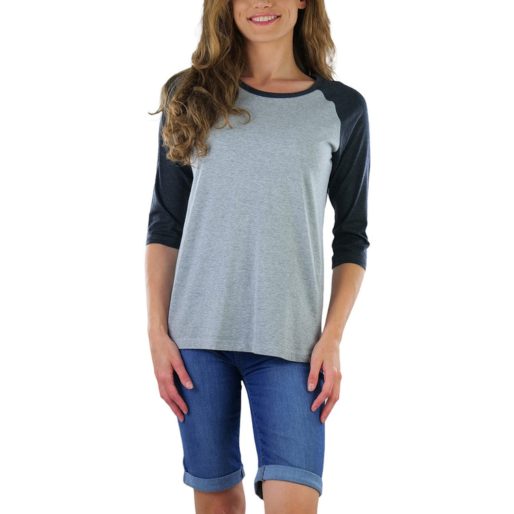 Women's Classic Two Color Cotton Baseball T-Shirts