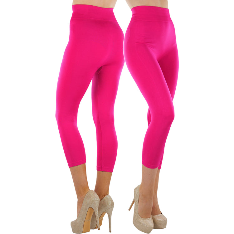 Women’s Capri Length Wide Waistband Seamless Lightweight Stretch Leggings