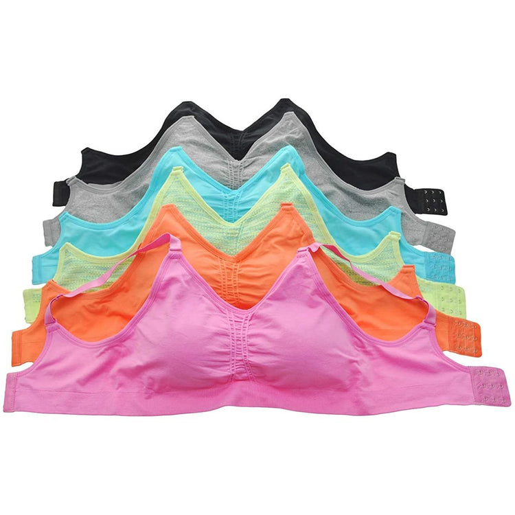 ToBeInStyle Women's Pack of 3 Wire-Free Seamless Racerback Bralette
