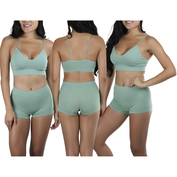 Women's Pack of 6 Ribbed Knit Bralettes