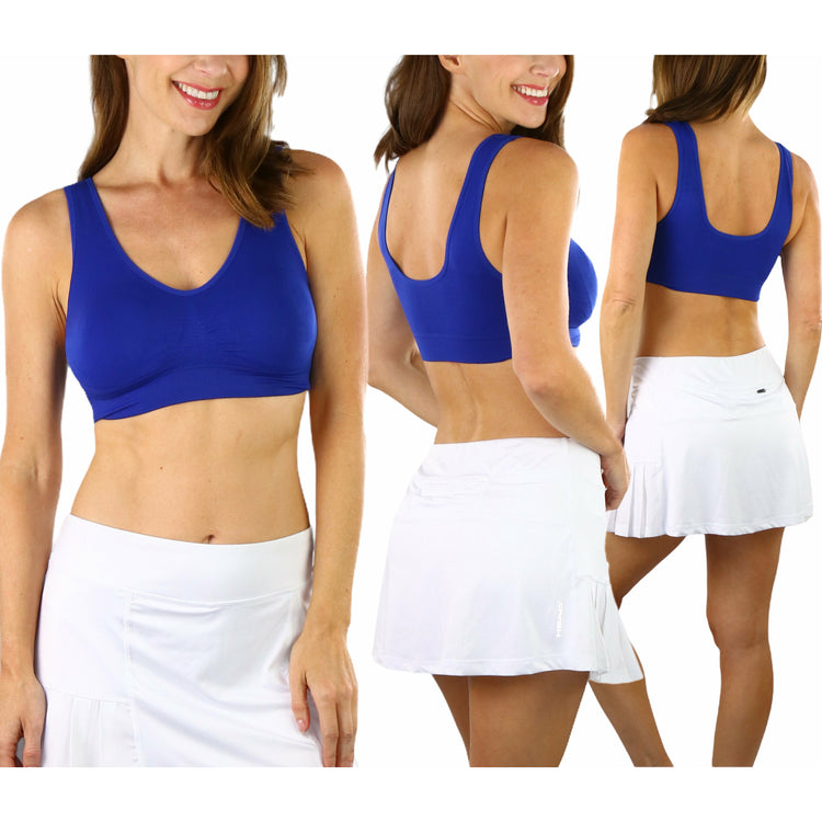 ToBeInStyle Women's Pack of 6 Padded Double Scoop Neckline Lounging Bras