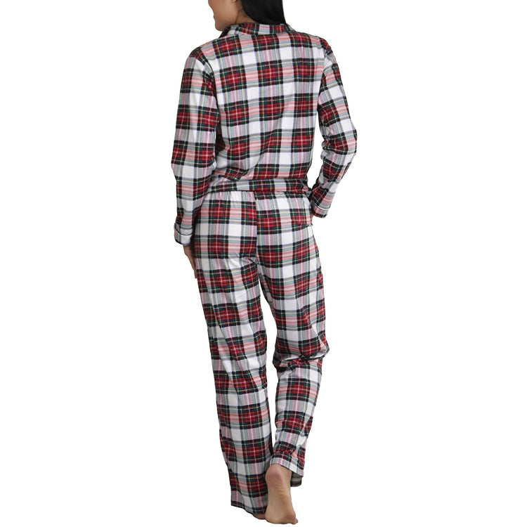 Women's Flannel Pajama Set with Matching Top and Bottom