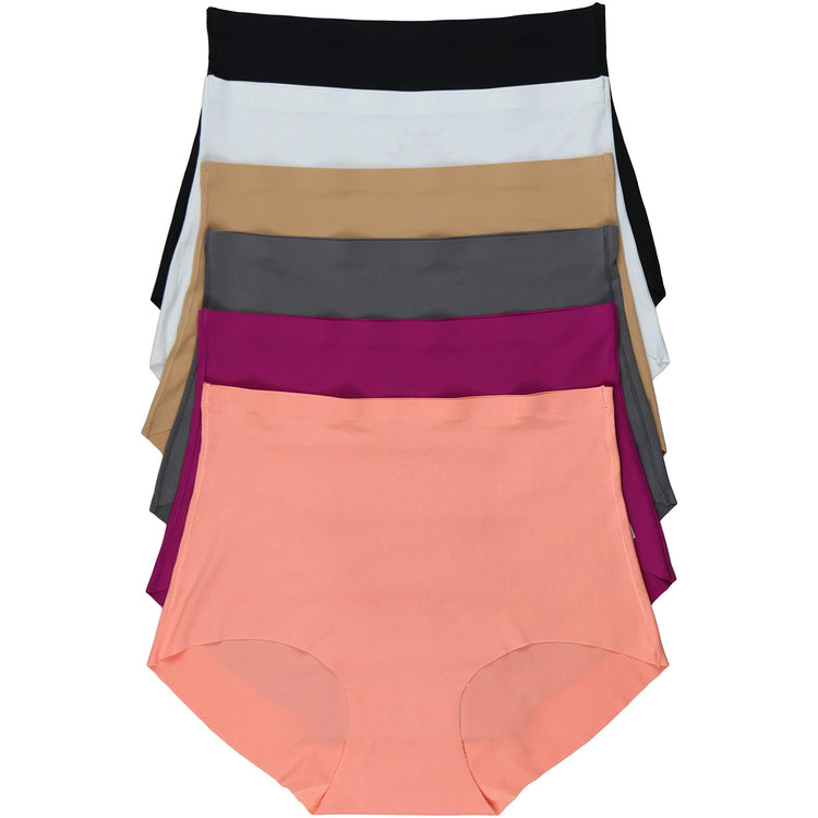 Women's Pack of 6 High Waisted Seamless Laser Cut Panties