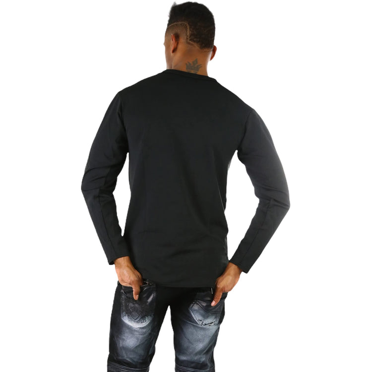 Men's Premium Fleece Lined Microfiber Thermal Long Sleeve Crewneck Shirt Top