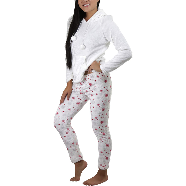 Women's Premium Plush Hoodie Lounge Pajama Set